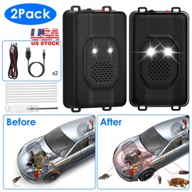 iMounTEK 2pack Under Hood Mouse Repeller Ultrasonic Rodent Rat Repellent for Car Engine