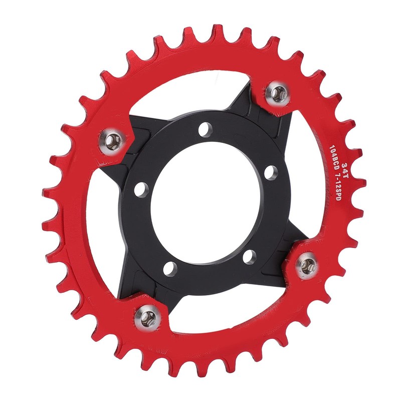 Bike Chainring, 104 BCD Chain Rings 34T Positive Negative Tooth
