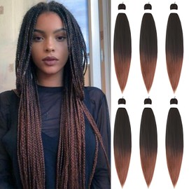 Pre Stretched Braiding Hair Extensions 26 Inch 6 Packs/lot Phoenixfly Heat Resistant Fiber Crochet Hair for Box Braids Senegal Twist Hair Extensions(26 Inch,T30)