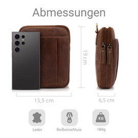 ekavale Men's Leather Shoulder Bag - Stylish Shoulder Bag Men's Vintage - Messenger Bag for Men for Everyday Work Robust Small Men's Bag, light brown