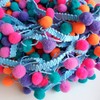 Yalulu 5 Yards Mini Rainbow Pom Pom Tassel Pompom Trim