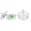 2PCS Nail Art Glass Bowl with Lid Crystal Cup Nail