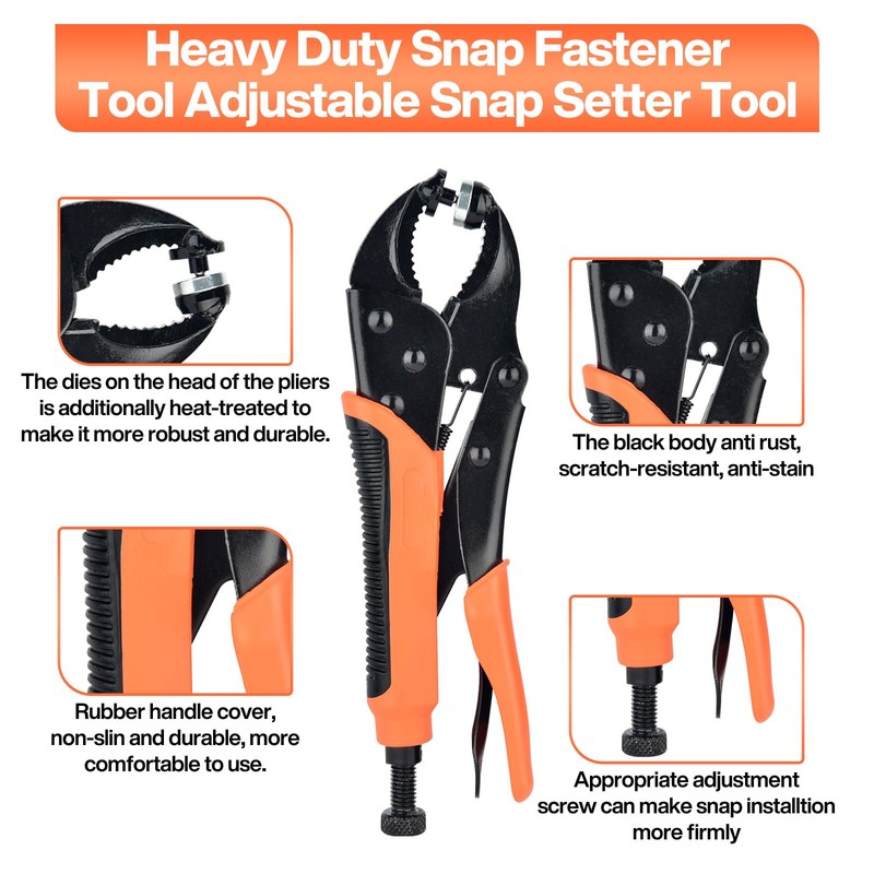 Robust Push Button Tool with Pliers - Portable Eyelet Pliers