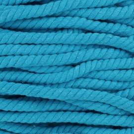 Super Soft 3 Strand Twisted Cotton Rope (Cyan, 1/2 Inch x 10 Feet)