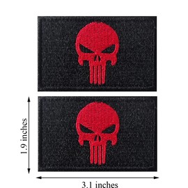 AXEN 2 Pieces Dead Skull Patch Tactical Morale Hook & Loop Patches for Tactical Gear Hat Backpack Jackets