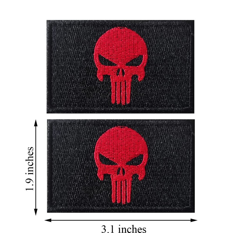 AXEN 2 Pieces Dead Skull Patch Tactical Morale Hook &