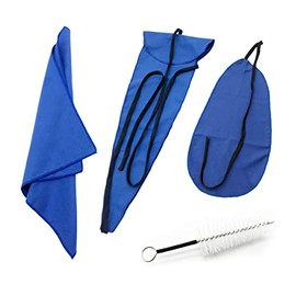 TUOREN 4pcs Saxophone Cleaning Care Kit Includes Cleaning Cloth, Mouthpiece Neck Swab Inside Tube Cleaning Cloth and Mouthpiece Brush for Alto Tenor Sax Clarinet Flute and Wind & Woodwind instrument