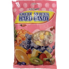Lucky Boys Fruit Slices Candy Hard Candy Bulk 1 lb Bag of Individually Wrapped Small Candy Variety Fruity Flavors Great for Office, Reception, Buffet, Treat Bags (Fruit Slices Hard Candy)
