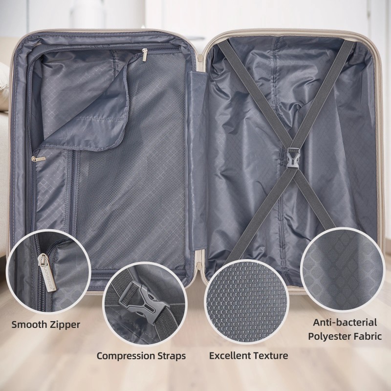 Hard Shell Suitcase Luggage with 4 Spinner Wheels, Expandable Trolley