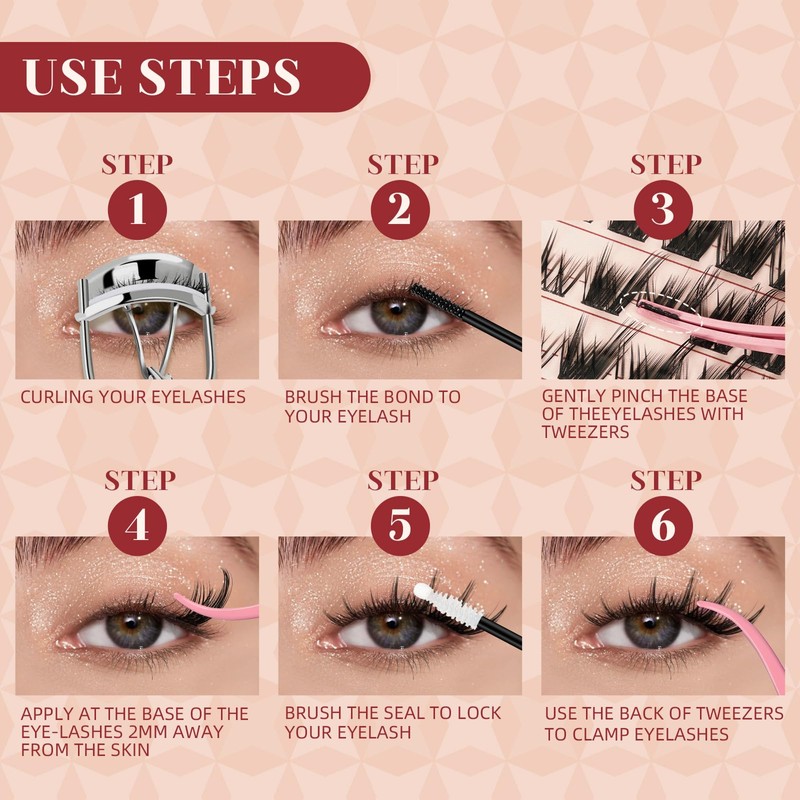 Fox Eye Lash Clusters Kit, Wispy Lash Clusters