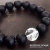 Blessing M'style Men's Natural Stone Bracelet, Matte Onyx 0.5 inch