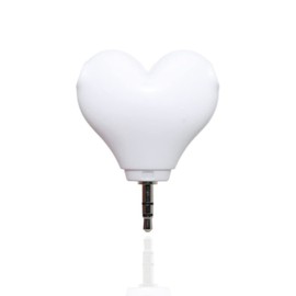 Gatuida 3pcs Heart Shape Earphone Splitter Dual Port Audio Connector for Headphones and Speakers Portable Design for and Music Sharing White