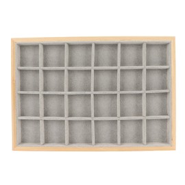 Jewelry Storage Display Trays Multipurpose 24 Grids Jewelry Tray for Ring Earring Bangle Bracelet Necklace Gray