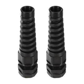 sourcing map 2Pcs G3/8" IP68 Cable Gland Waterproof 6-10mm Adjustable Strain Relief Cord Connector Spiral Nylon Joint Gasket for Cable Wire, Black