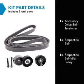 TRQ Drive Belt Component Kit Compatible with 1997-2006 Ford Ranger 1998-2006 Mazda B3000