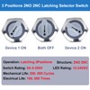 DMWD 19mm Latching Selector Rotary Switch 3 Positions 2NO 2NC