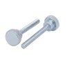 sourcing map Carbon Steel Flat Knurled Head Full Thread Thumb