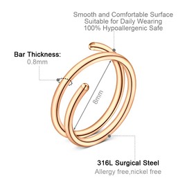 VF VFUN 20 g Nose Stud Double Nose Piercing Diamond CZ Piercing Nose for Women Men Hypoallergenic Piercing Nose Tragus Cartilage Helix Hoop