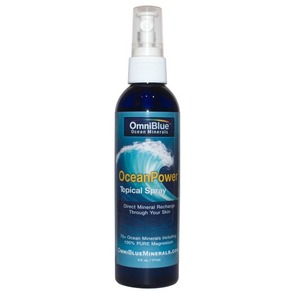 OceanPower Topical Spray | Complete Mineral Replenishment | Pure Magnesium | 70+ Trace Minerals | Organic Aloe Vera | Complete Fast Absorption | Restful Sleep | 6 oz