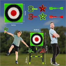AXINCANAAN Axe Throwing Game for Backyard, Inflatable Axe Throwing Target for Adults & Kids Outdoor/Indoor Fun, Multiple Installation Methods (Green)