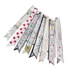 LEONMAX Women's Scarf, Neckerchief, Printed Handle, Accessories, Small Size, For Spring, Summer, Autumn, Winter, Necklace, Bag, Stewardesses, Bag, Handle, Ribbon Scarf, Type 8 Fate