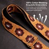 Nefelibata Guitar Strap,Crazy Horse Leather Jacquard Embroidery Cotton Guitar Straps