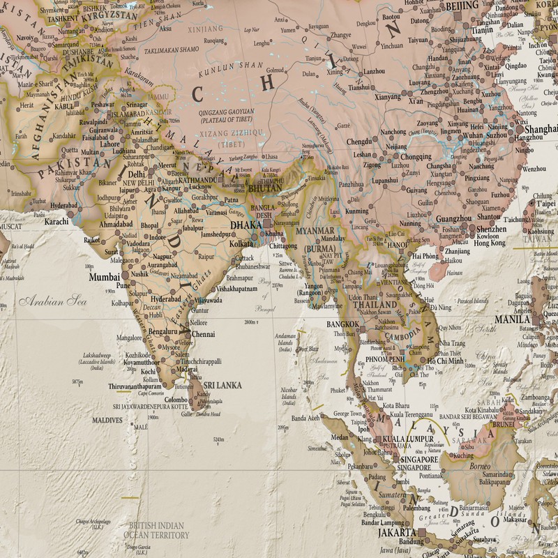 Maps International Giant World Map – Antique Style Mega-Map Of