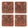 Baltimore Map Coaster, Set of 4, Sapele Wooden Coaster with