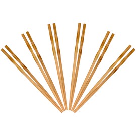 BambooMN Premium Reusable Japanese Bamboo Chopsticks, Twisted 9 inch - 12 Pairs