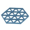 5pcs Table Mats Geometric Hex Shape Hollow Silicone Blue Insulation