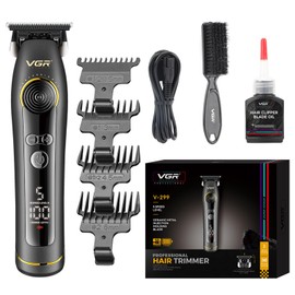 VGR Haarschneidemaschine Herren Bartschneider Männer Wiederaufladbare Haarschneidemaschine Kabellose Haarschneidemaschine Professionelle Präzisions-Elektro-Trimmer Keramik Metallklinge 5