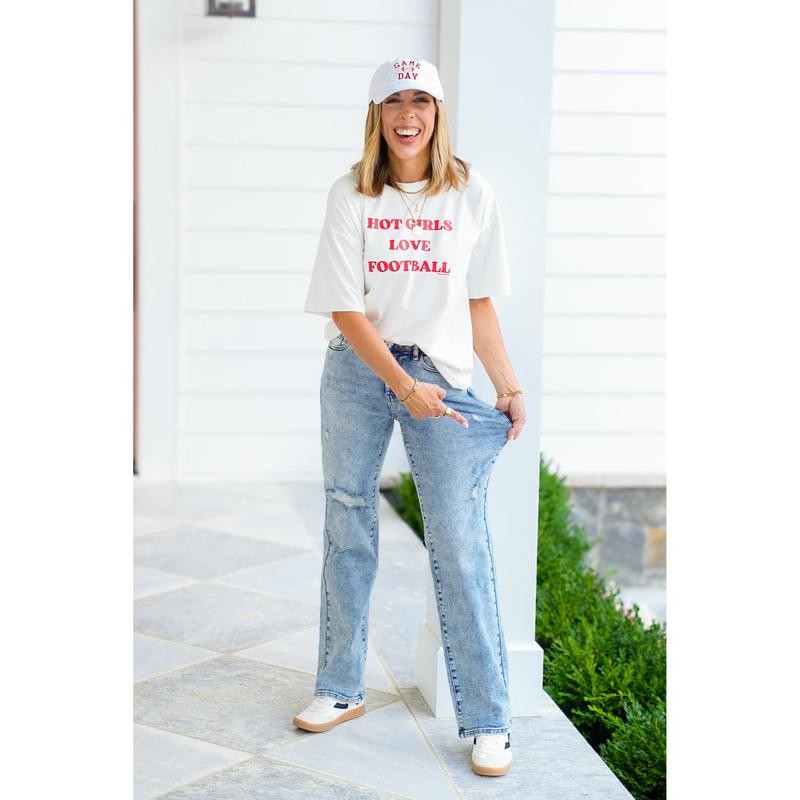 Judy Blue High Rise Light Mineral Wash Distressed 90's Straight