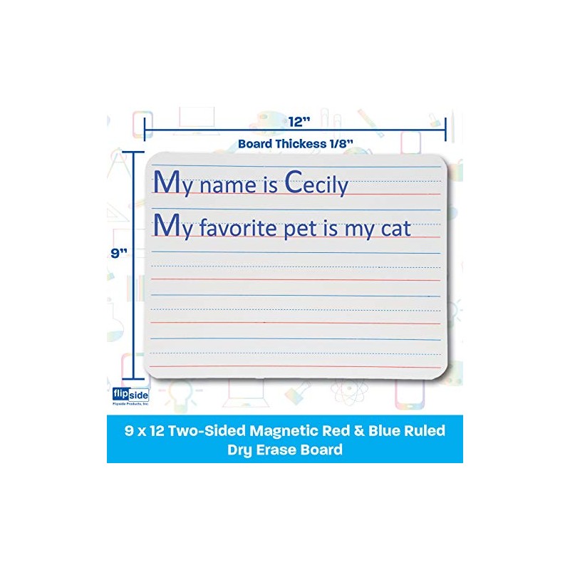 Flipside, FLP10076, Double-Sided Magnetic Dry Erase Board, 1 Each,White