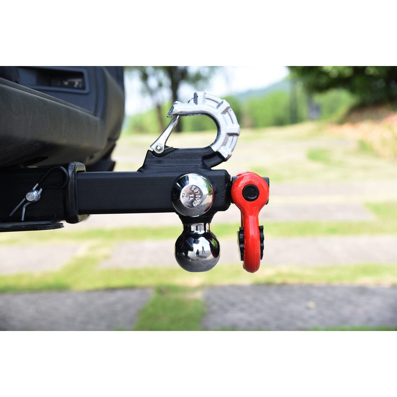 TOPTOW Trailer Hitch Tri-Ball Hitch Mount with Chrome 1-7/8-in, 2-in,