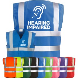 Corporate Togs Hearing Impaired Vest - Hi-Vis Safety Waistcoat, Emergency Printed Vest, EN IS0 20471 Class 2 Compliant | Safety Accessory