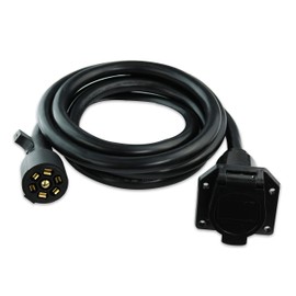 Leisure Cords 7-Way Trailer Extension Cord Wire 8 Ft - 7 Pin Connector Plug for RV Trailer, Caravan, 5th Wheel to Truck or Van - Heavy Duty & Weatherproof (8-Feet)