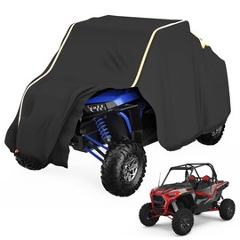 KEMIMOTO UTV Cover 2 Seater Heavy Duty Medium Size Compatible with Polaris RZR General, Can-Am Maverick, Talon, Teryx, Zforce, Viking, YXZ SXS Cover 2-3 Seater with Reflective Strip Sturdy in Wind