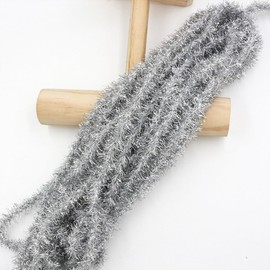 Whakano 10 m Tinsel Garland, Hanging Ornaments, Christmas Garland, Christmas Decoration, Christmas Tree Decoration Garland, for Party, Birthday, Wedding, Graduation Party, Carnival, Christmas, Silver