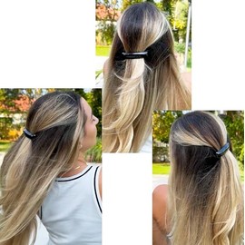 Camila Paris CP3019 - Pasadores de pelo franceses para niñas, color negro, cierre de metal de goma fuerte agarre clips para el pelo para mujeres, anti