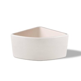 LuckyOpt Triangular-Arc-Shaped Hamster Food Bowl, Ceramic Anti Flipping Guinea Pig Bowls for Food & Water, Hamster Bowl for Small Animal, Bird, Hamsters, Hedgehog, Guinea Pig, Mouse (White)