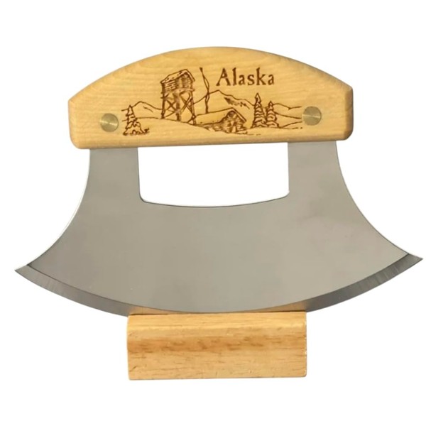 The Ulu Factory Alaska Birch Ulu Knife 6" Stainless Steel