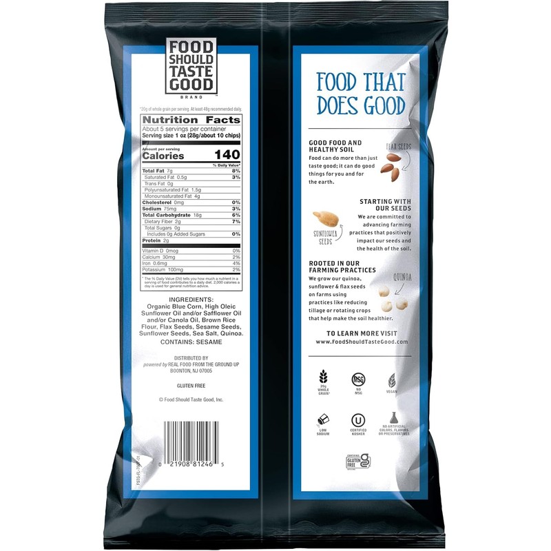 Food Should Taste Good Blue Corn Tortilla Chips, 5.5 oz.