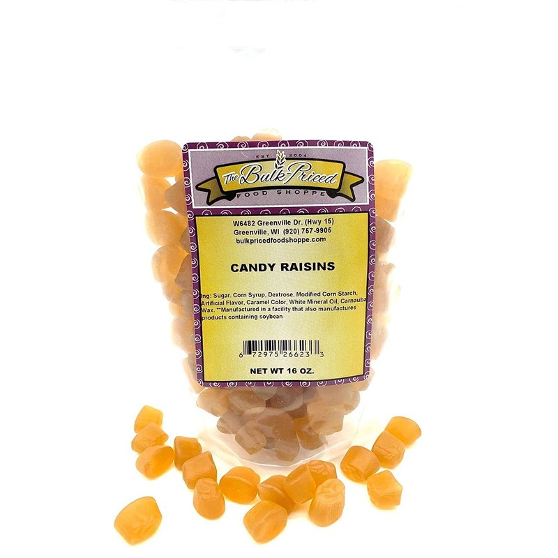 Candy Raisins, Bulk Size, (1 lb. Resealable Zip Lock Stand