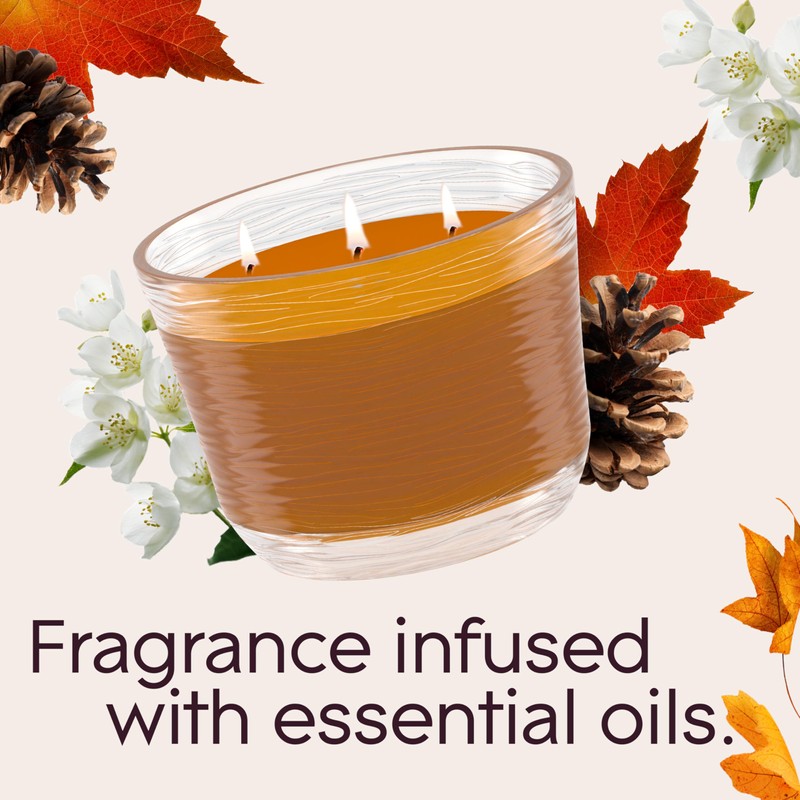 Glade Cashmere Woods, Fragrance Candle Infused with Essential Oils, Air