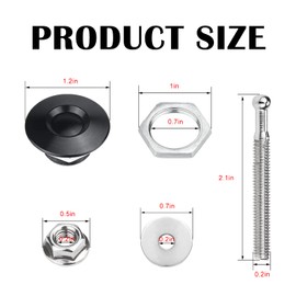 kingsea Quick Latch Hood Pins, Release Latch Lock Clip Push Button Bonnet Kit 1.25in/32mm Diameter Universal for Car Bumper Hood License Plate (Black, 4 Pack)