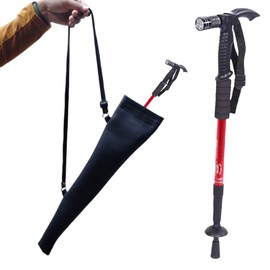Walking Trekking Poles Adjustable Anti-Shock Ultra Portable Hiking Sticks for Camping/Climbing/Backpacking (Red with cover)