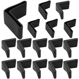 Litoexpe 16 Pcs 900 Degree Rubber Angle Iron Cap Furniture Angle Iron Foot Pad for Bed Steel Frame Rack and Shelf Rubber Furniture Leg Cover Protector (40mm x 40mm)
