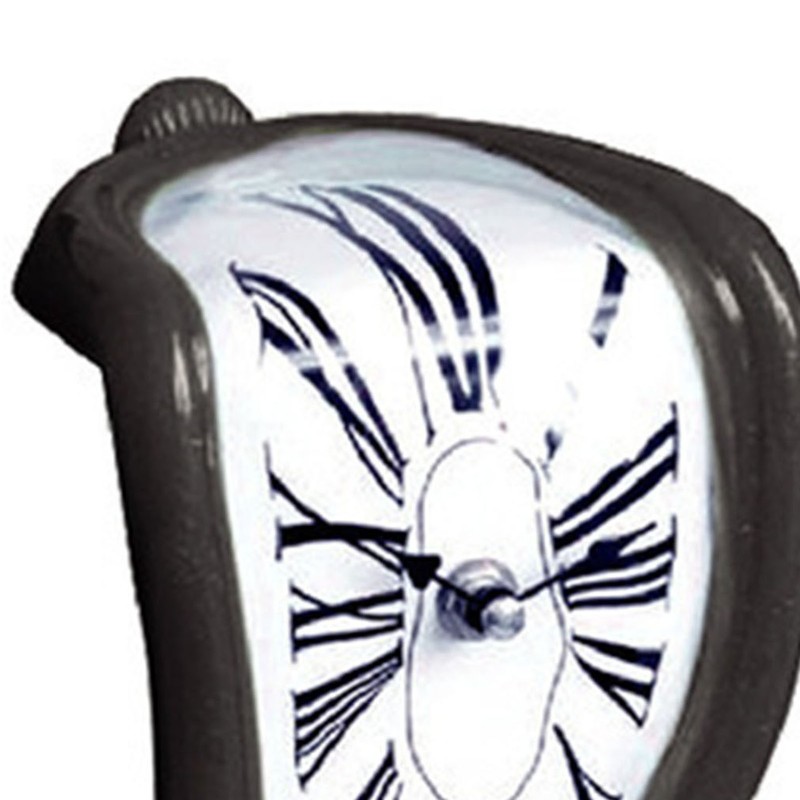 Melting Clock Plastic Retro Decorative Electroplated Metal Paint Desk Table