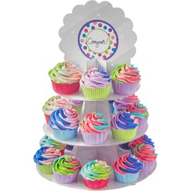 Wilton Metallic Shiny Light-Up Cupcake Stand w/Stickers & Battery Included! (Metallic Light-Up)