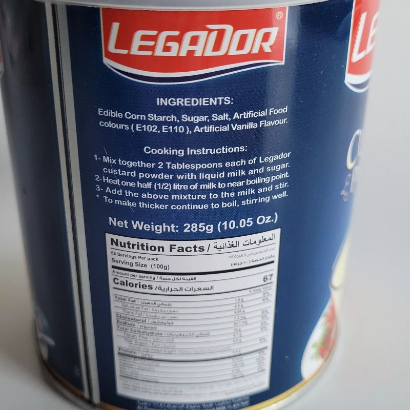Legador Custard Powder Vanilla Flavor 285g 10.05 Oz Easy To